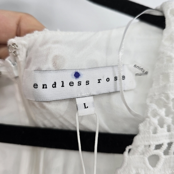 Endless Rose white Lace Ruffle Tiered Midi Dress large - Picture 7 of 11